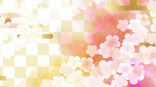 Japanese Plum Blossom Pattern and Gold 4K