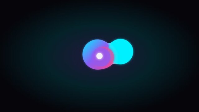 Prismatic Glowing Metaballs Merging on Dark Background