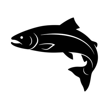 icon silhouette salmon vector illustration