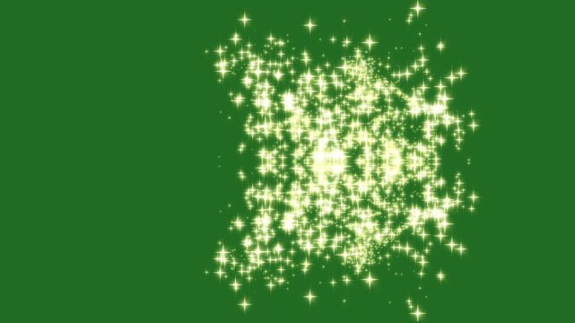 Luxury golden sparkle glitter line trail on green screen background, gold glitter light trail spiral with magic swirl path, shining twinkle, sparkling stars, cartoon doodle sparkles, seamless 4k