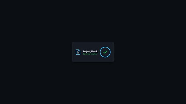 File Download Progress UI Sequence on Dark Background