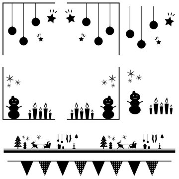 クリスマスモノクロフレームシリーズのアイテムセット