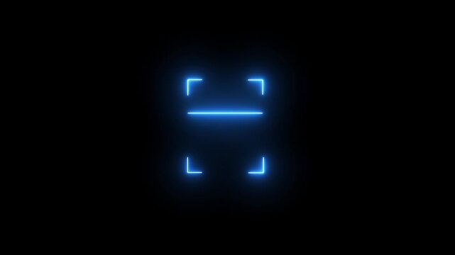 scanner icon animation isolated scanner shine icon animation.fingerprint biometric scanning animation. Biometric scanning animation showing neon fingerprint icon.4k