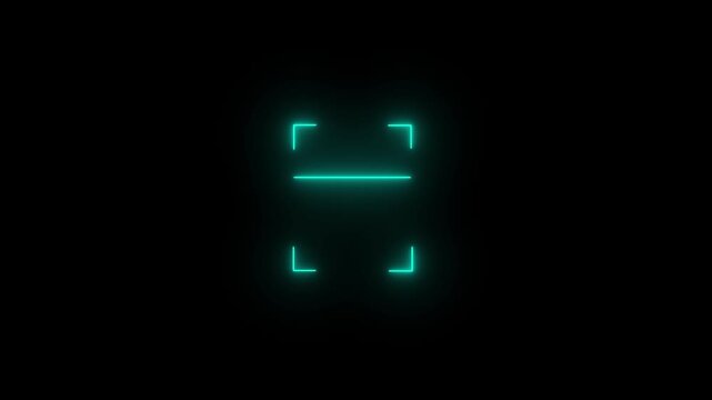 scanner icon animation isolated scanner shine icon animation.fingerprint biometric scanning animation. Biometric scanning animation showing neon fingerprint icon.4k