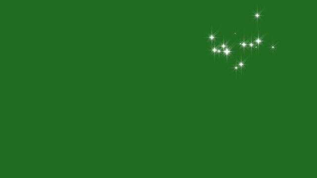 Magic white glitter sparkle trail, cinematic shimmer sparkle overlay effect, professional glitter decoration asset, magical twinkle stars animation, cartoon doodle sparkles on green screen, 4k video