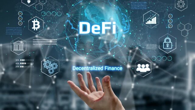 Digital Representation of Decentralized Finance Concept with Blockchain Technology and Cryptocurrency Elements in a Futuristic Environment. Entropy.