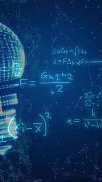 Animation of light bulb and mathematical data processing