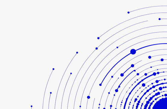 Composition Featuring Concentric Circles and Connecting Lines, a Minimalist Digital Art Design