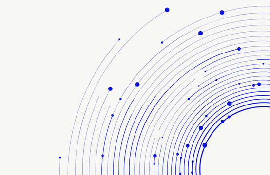 Composition Featuring Concentric Circles and Radiating Lines, a Minimalist Digital Art Design