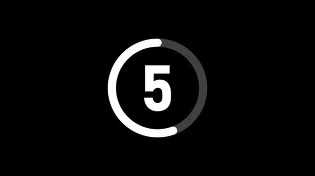 10 seconds timer animation count up with scrolling up number effect on transparent background