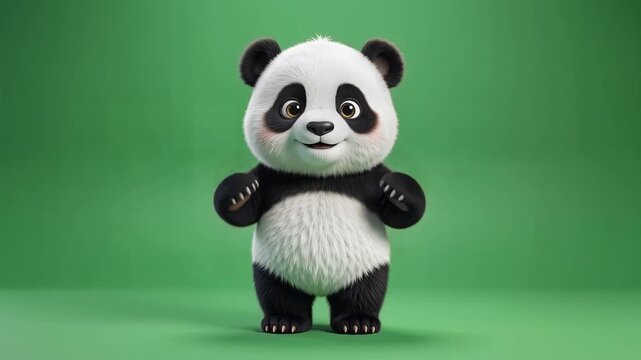 Dancing bear character performs a cute happy rhythmic routine
