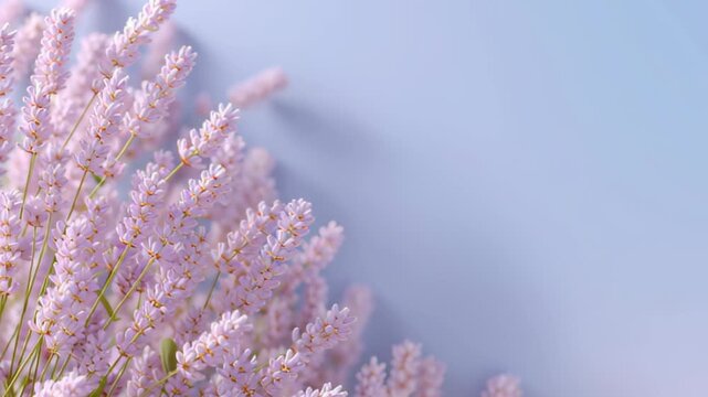 4k footage close up of delicate pink tamarisk blossom branches against blue sky