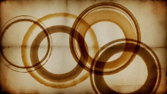 Coffee Ring Circles Grunge Texture Background