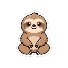 Naklejka premium Happy sloth character isolated on transparent background