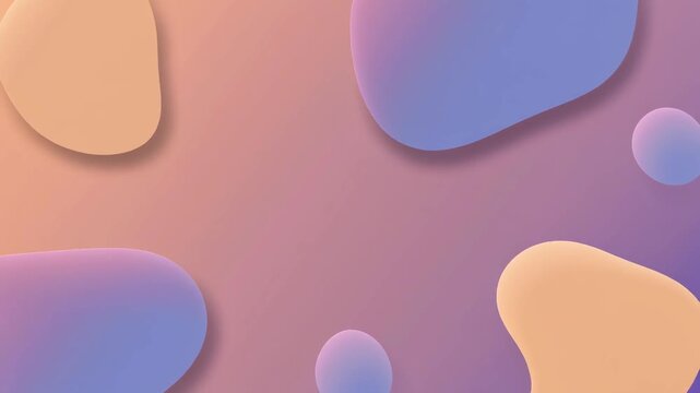 Soft pastel liquid blobs abstract background in peach and purple with smooth gradient and soft shadows