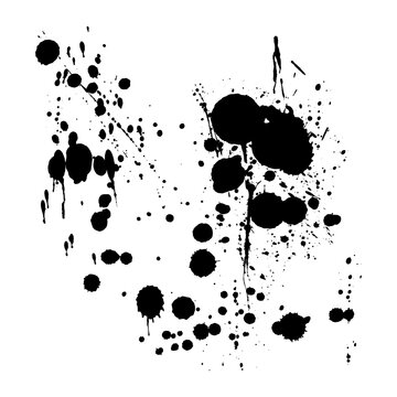 Black ink, black spot, black splash