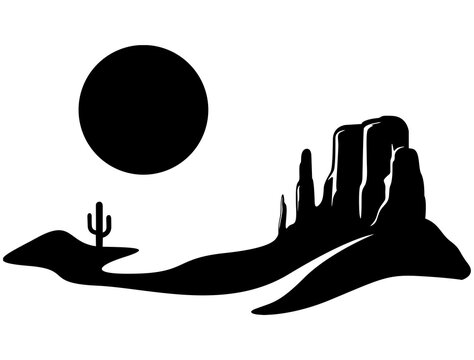 Desert, desert silhouette, desert icon