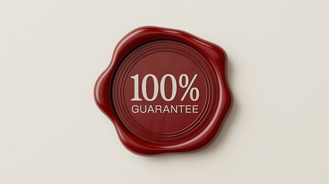 100 percent guarantee seal representing quality assurance and customer trust