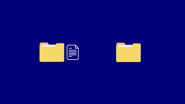Animated file transfer moving document between folders