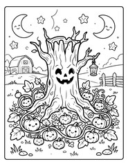 Tiny Pumpkins & Halloween Coloring Book Page For KDP 