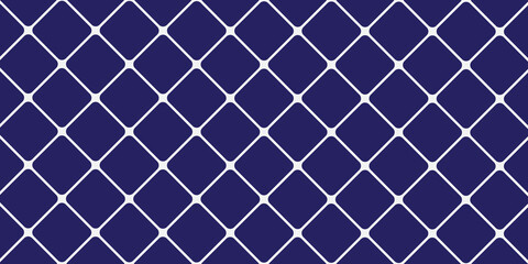 Fototapeta premium Navy Blue and White Diamond Grid Seamless Pattern Background