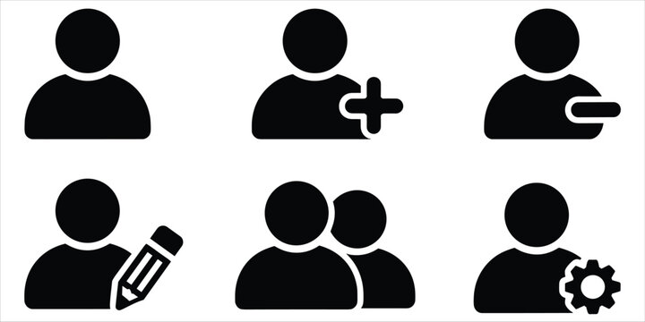 User Account Management Icons With Actions person