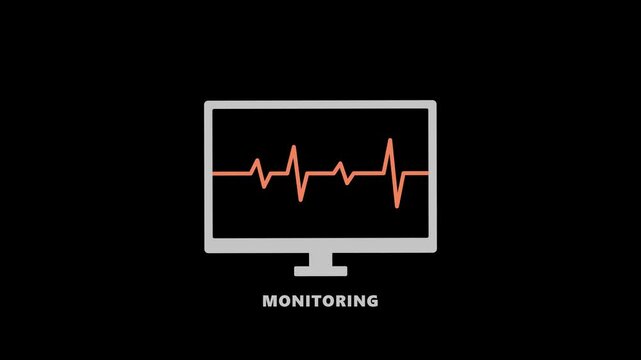 Animated computer monitor with a fluctuating financial graph, symbolizing market observation, performance tracking, economic data and investment analysis.