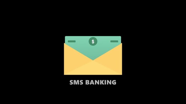 Minimal animated envelope with a money symbol representing financial messages, payment notifications, digital transactions and banking communication.
