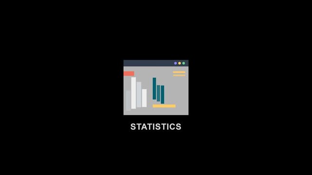 Minimal animated statistics dashboard representing financial reporting, business analytics, performance measurement and data visualization.