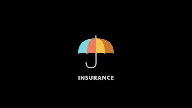 Minimal animated umbrella icon representing insurance protection, financial security, risk management and personal asset coverage.