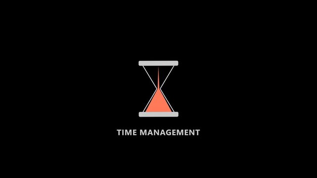 Minimal animated hourglass icon representing time management, financial planning, deadlines, productivity and business scheduling.