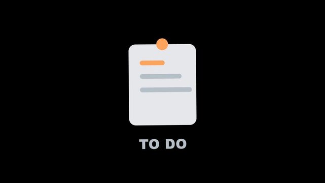 Minimal animated checklist document representing task management, business organization, productivity, planning and daily workflow.