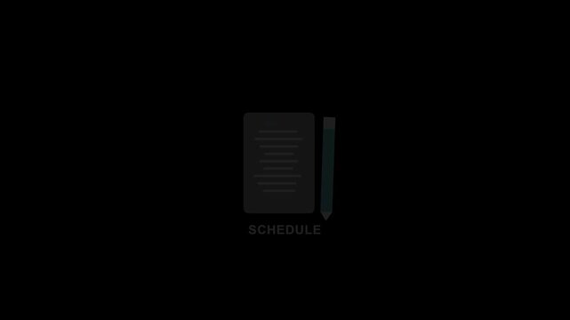 Minimal animated document icon representing scheduling, business planning, appointments, financial organization and task management.