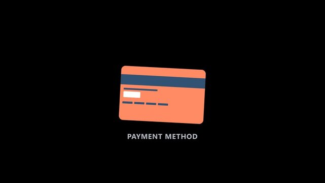 Minimal animated payment card icon representing digital transactions, online checkout, cashless payments and modern financial technology.