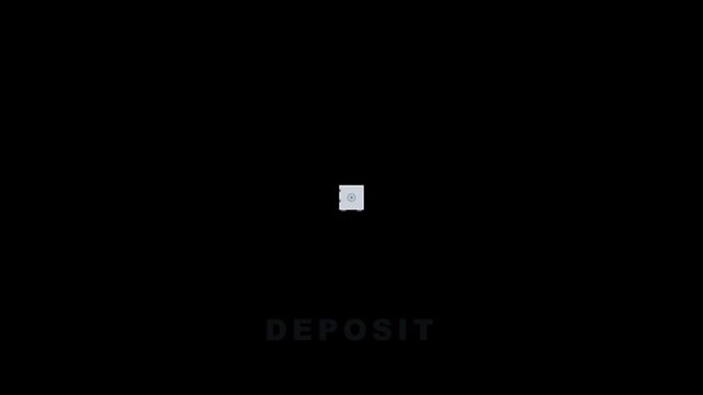 Minimal animated safe deposit icon representing secure savings, financial protection, asset storage, banking security and wealth preservation.