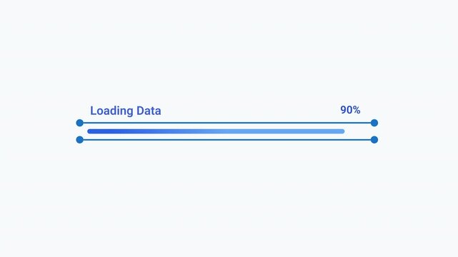 Animated blue progress bar showing Loading Data status with a clean minimal interface design for software, technology, data processing, and digital workflows.