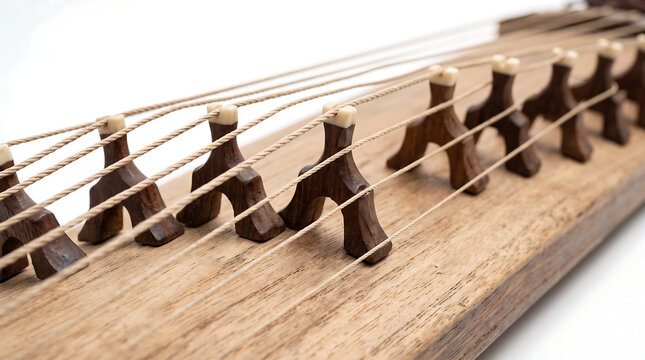 Close-up of Traditional Asian String Instrument Gayageum