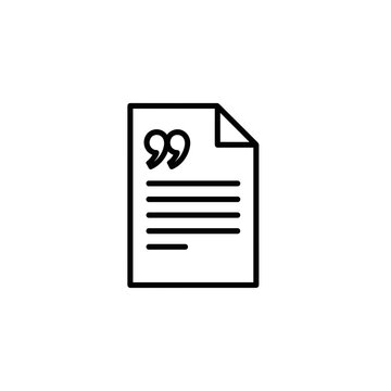 Document with Quotation Marks Icon.