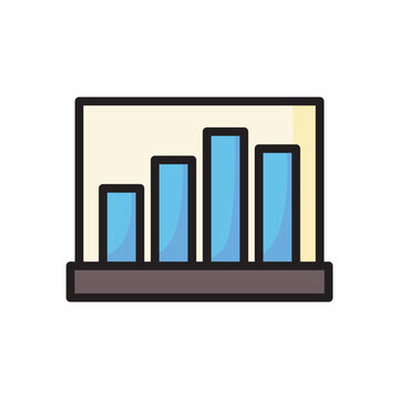 Bar Chart Line Color Icon