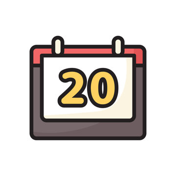 Calendar Line Color Icon