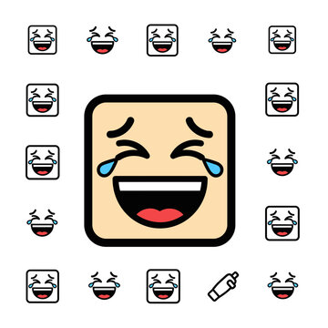 Joyful Laughing Face Emoji Pattern.