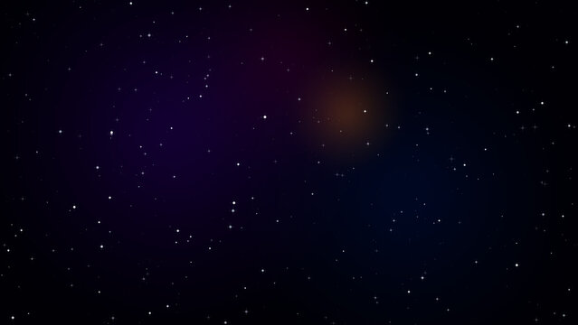 Nebula glow in dark starry space digital illustration