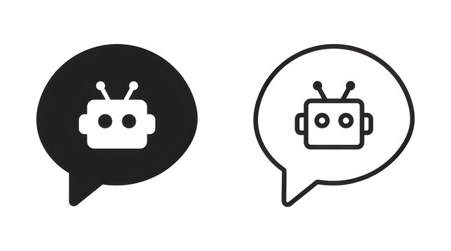 Robot icon in speech bubbles