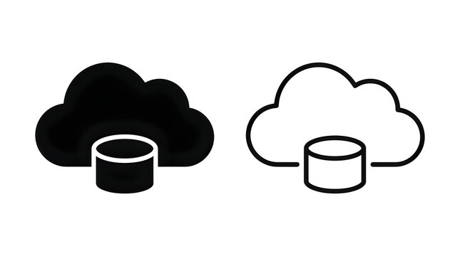 Cloud storage database icon pair comparison