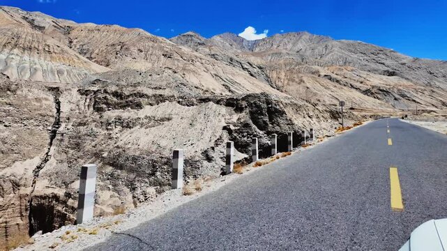 Tasha Ancient Road through the remote mountains of Xinjiang, China