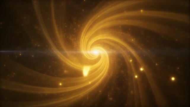 Warm golden sunlight beams twist slowly through floating dust particles with volumetric atmospheric depth, creating a premium cinematic overlay &mdash; seamless loop ideal for lifestyle and luxury visuals.
