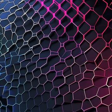 AI interface background with hex pattern and soft gradient.