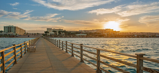 Fototapeta premium beautiful views of the sea and the coast of Sahl Hasheesh Hurghada Egypt for background