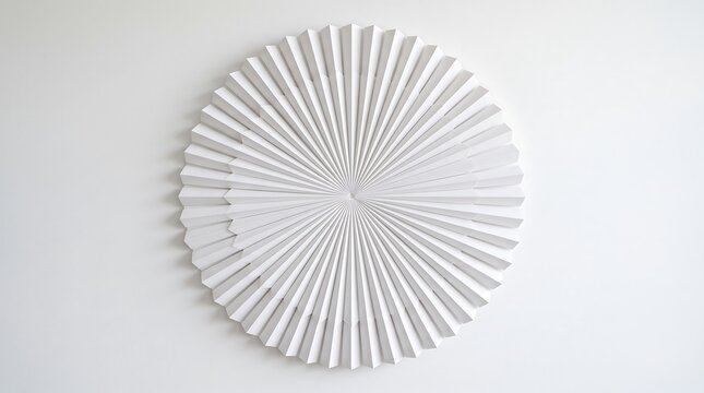 Radial Segmented White Geometric Fan Abstract Background