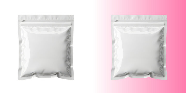 Blank ziplock pouch packaging isolated on transparent background